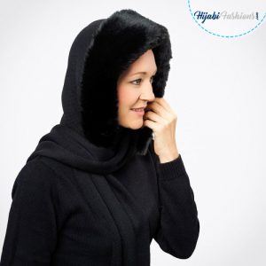 Black hooded scarf