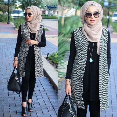 Chest covering hijab style for school girls